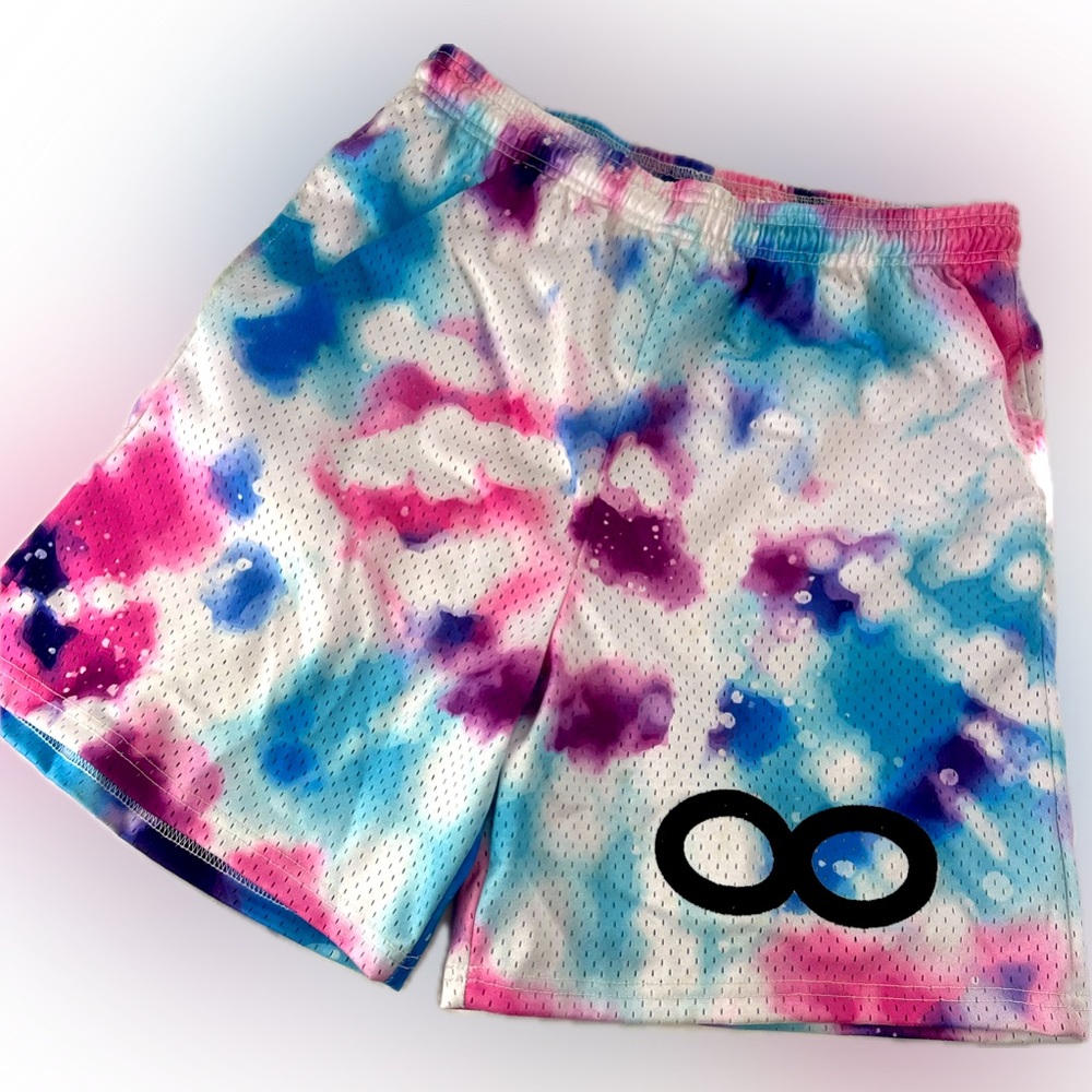 New Mesh breathable bright tie-dye drawstring shorts